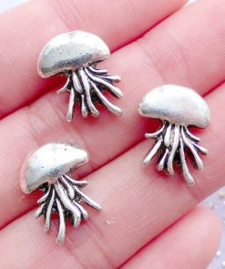 Squid Charms (8pcs / 10mm x 25mm / Tibetan Silver / 2 Sided) Food Seafood Charm Marine Life Sealife Ocean Beach Charm Bracelet CHM1249