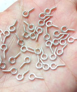 Small Screw Eye Pin / Screw Eye Hook / Screw Hook Bails / Screw Eye Bails  (5mm x 11mm / 50pcs / Antique Bronze) Pendant Charms Making F122